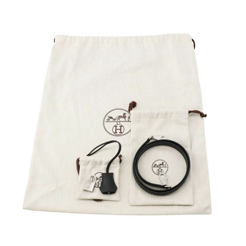 エルメス ハンドバッグ ケリー25 外縫い ブラック/シルバー金具 エプソン K刻印 2wayショルダー 黒