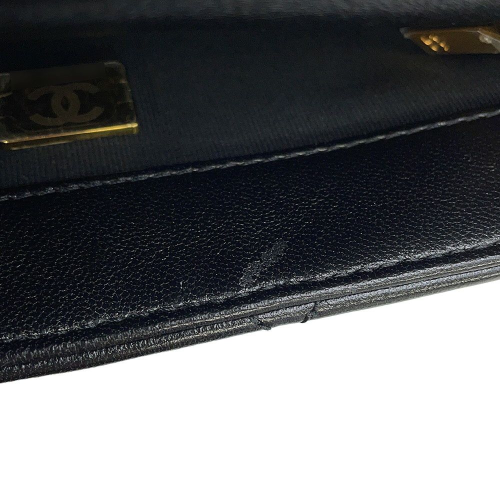 シャネル チェーンショルダーバッグ マトラッセ ココマーク スモール ラムスキン AS3214 CHANEL ワンショルダー 黒