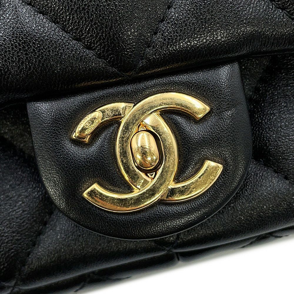 シャネル チェーンショルダーバッグ マトラッセ ココマーク スモール ラムスキン AS3214 CHANEL ワンショルダー 黒
