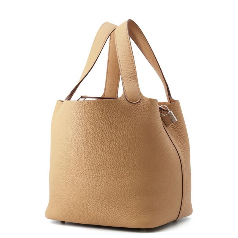 エルメス ハンドバッグ ピコタンロックMM ビスキュイ/シルバー金具 トリヨンクレマンス K刻印