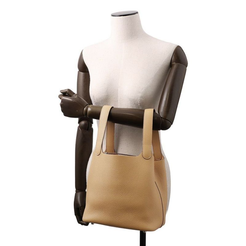 エルメス ハンドバッグ ピコタンロックMM ビスキュイ/シルバー金具 トリヨンクレマンス K刻印