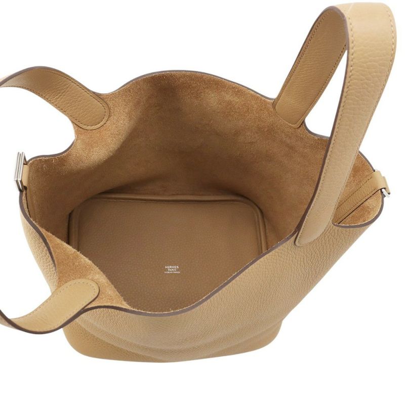 エルメス ハンドバッグ ピコタンロックMM ビスキュイ/シルバー金具 トリヨンクレマンス K刻印