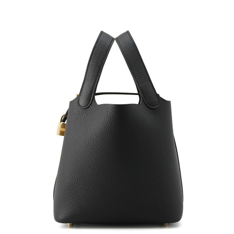 エルメス ハンドバッグ ピコタンロックPM ブラック/ゴールド金具 トリヨンクレマンス K刻印 黒