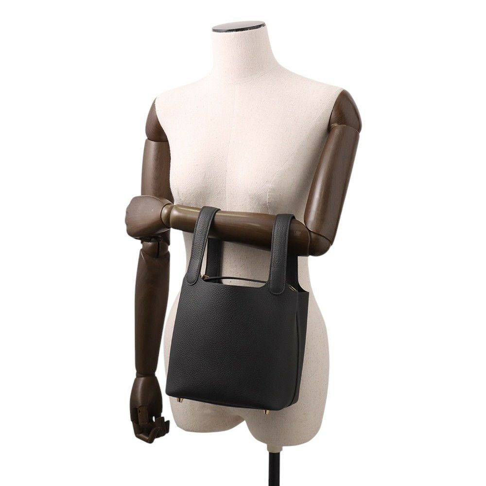 エルメス ハンドバッグ ピコタンロックPM ブラック/ゴールド金具 トリヨンクレマンス K刻印 黒