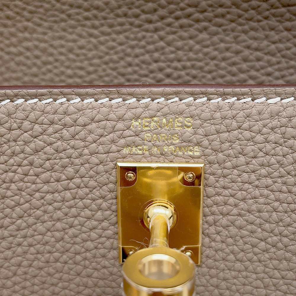 エルメス ハンドバッグ ケリー25 内縫い エトゥープ/ゴールド金具 トゴ B刻印 2wayショルダー