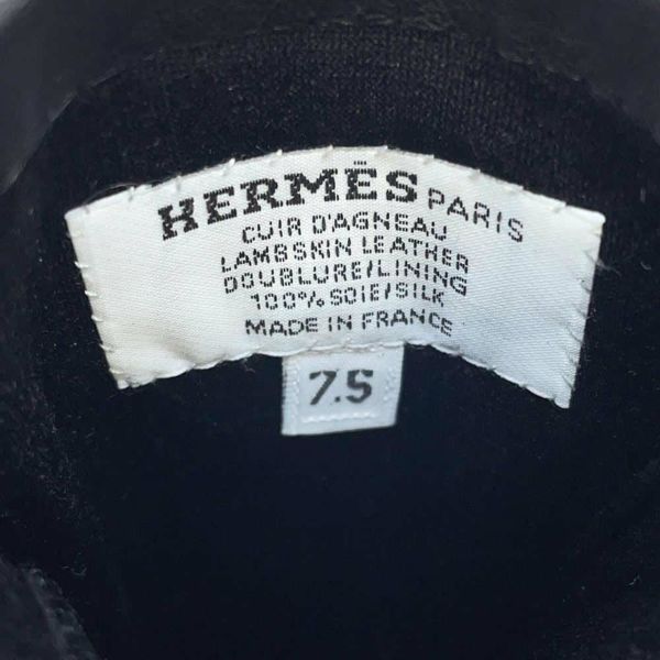 エルメス グローブ ホースシュー グローブ レザー レディースサイズ7.5 HERMES 手袋 黒