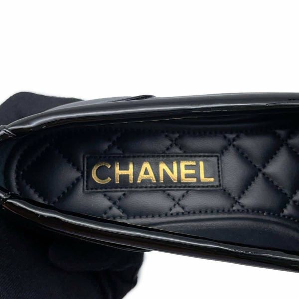 シャネル パンプス ココマーク ポインテッドトゥ パテント レディースサイズ39C G45292 CHANEL ローファー 靴 黒