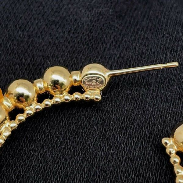 シャネル ピアス ココマーク フープ ラインストーン CHANEL アクセサリー