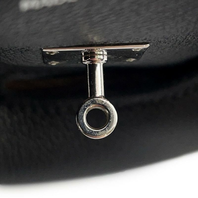 エルメス ハンドバッグ ケリードール ブラック/シルバー金具 ガリバー □D刻印 HERMES バッグ 黒