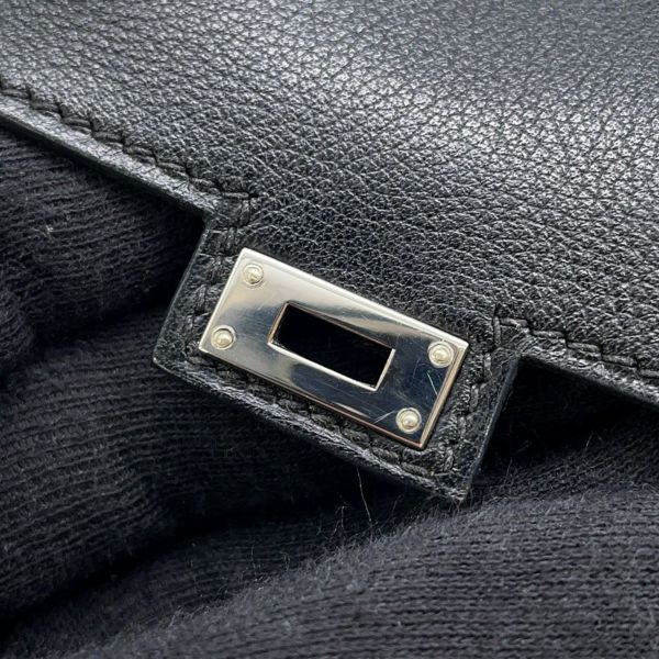 エルメス ハンドバッグ ケリードール ブラック/シルバー金具 ガリバー □D刻印 HERMES バッグ 黒