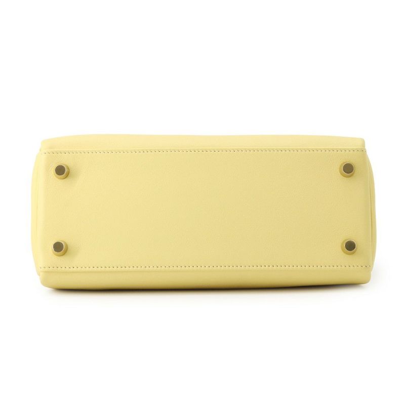 エルメス ハンドバッグ ケリー25 内縫い ジョーヌプッサン/ゴールド金具 スイフト Z刻印 2wayショルダー