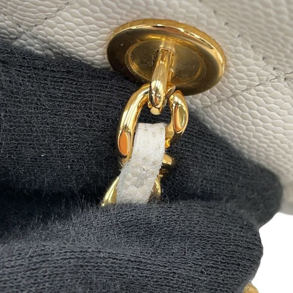 シャネル チェーンショルダーバッグ バニティ ココマーク マトラッセ トランプ キャビアスキン AP3079 CHANEL 白