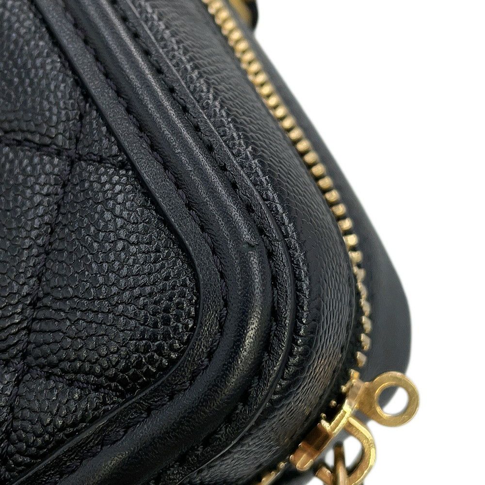 シャネル チェーンショルダーバッグ CCフィリグリー バニティバッグ キャビアスキン A93343 CHANEL 黒