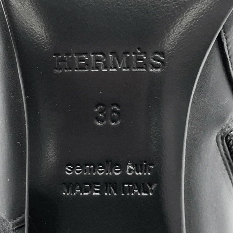 エルメス ブーツ サンジェルマン カーフレザー レディースサイズ36 HERMES 靴 黒