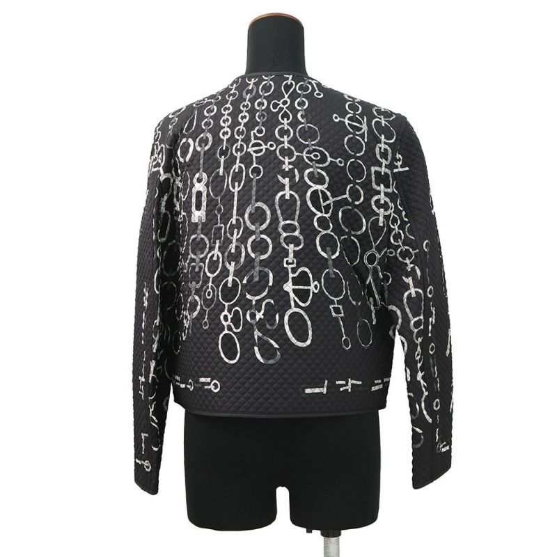 エルメス ジャケット Do Re Boucles ド・レ・ブックル キルティング ノーカラージャケット レディースサイズ38 HERMES アウター