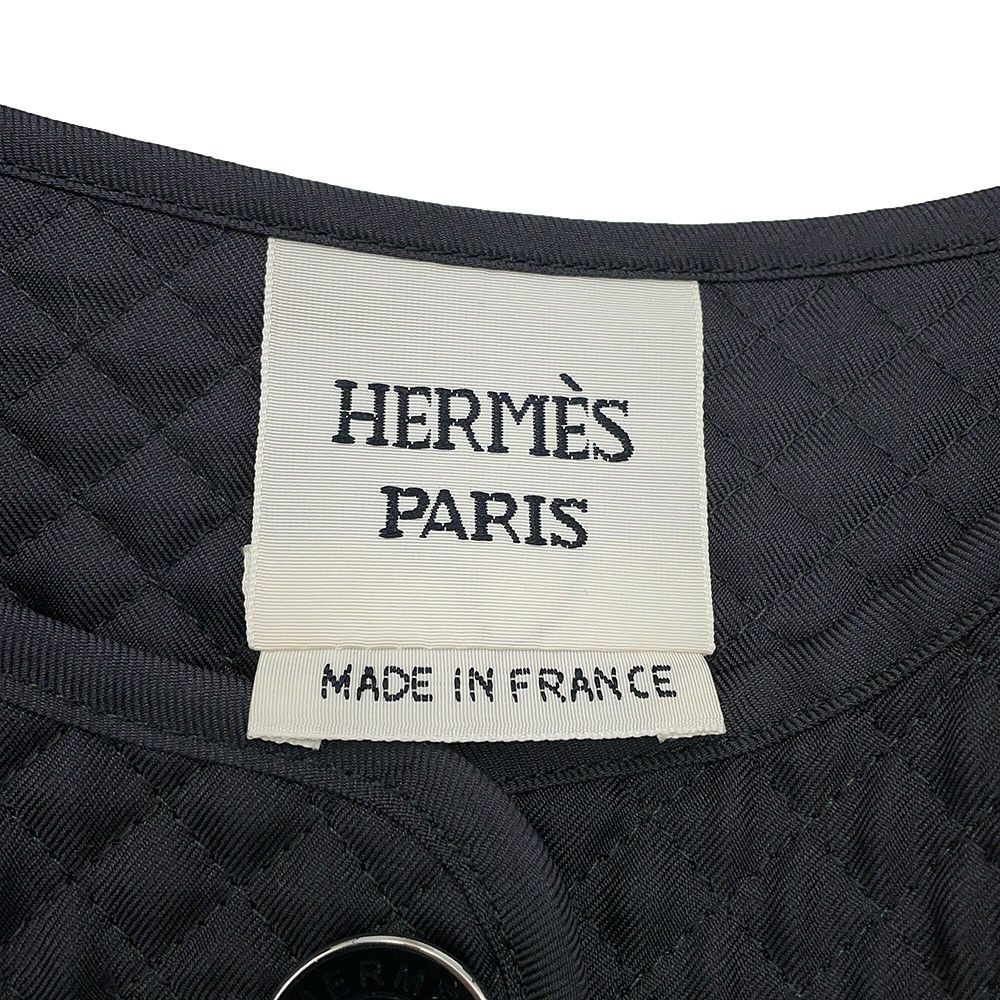 エルメス ジャケット Do Re Boucles ド・レ・ブックル キルティング ノーカラージャケット レディースサイズ38 HERMES アウター
