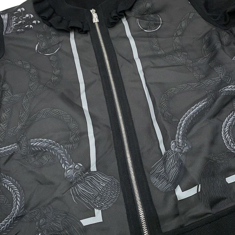 エルメス カーディガン Palefroi Remix パルフロワ・リミックス ツイルレーヌ レディースサイズ36 HERMES 黒