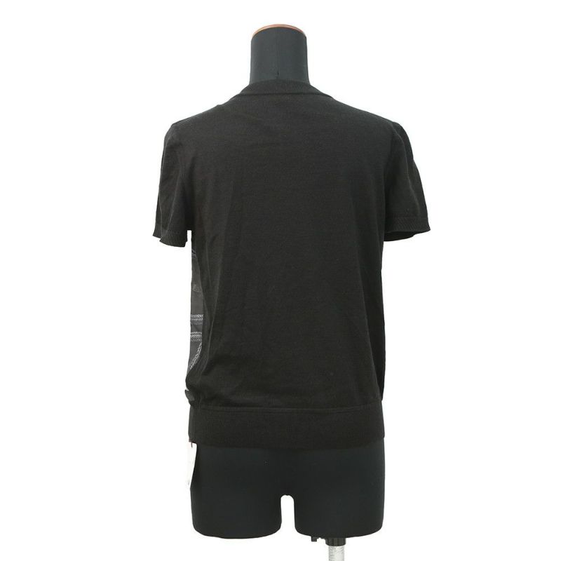 エルメス 半袖ニット Palefroi Remix パルフロワ・リミックス ツイルレーヌ・ショートスリーブニット レディースサイズ36 HERMES 黒