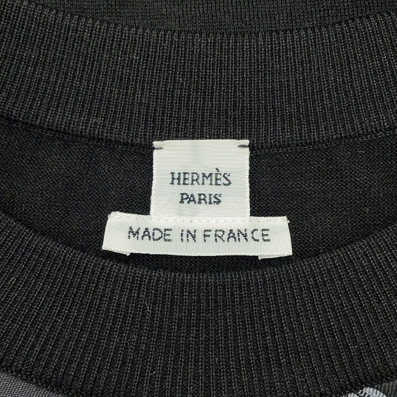 エルメス 半袖ニット Palefroi Remix パルフロワ・リミックス ツイルレーヌ・ショートスリーブニット レディースサイズ36 HERMES 黒