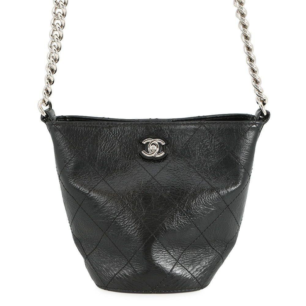 シャネル ショルダーバッグ バケット ココマーク マトラッセ CHANEL 黒