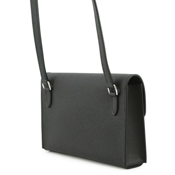 エルメス ショルダーウォレット ナップ トゥーゴー ブラック/シルバー金具 エプソン W刻印 黒