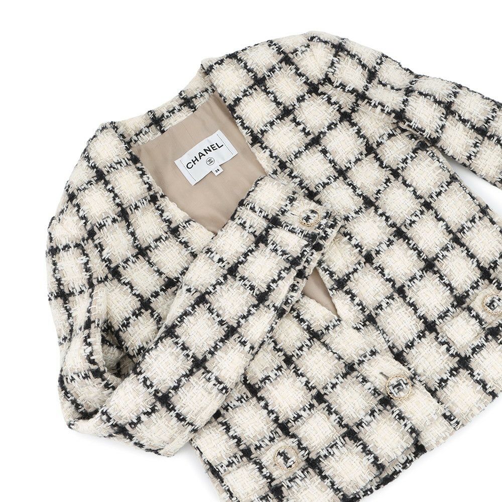 シャネル ジャケット ツイード ノーカラー ショート丈 レディースサイズ38 P62411V47773 CHANEL アパレル アウター