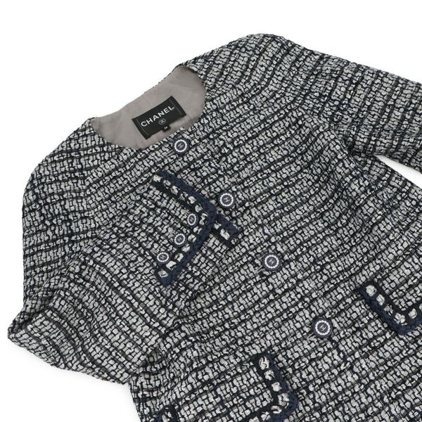 シャネル ジャケット ノーカラー ツイード ココマーク レディースサイズ36 P60886 CHANEL アウター セール品