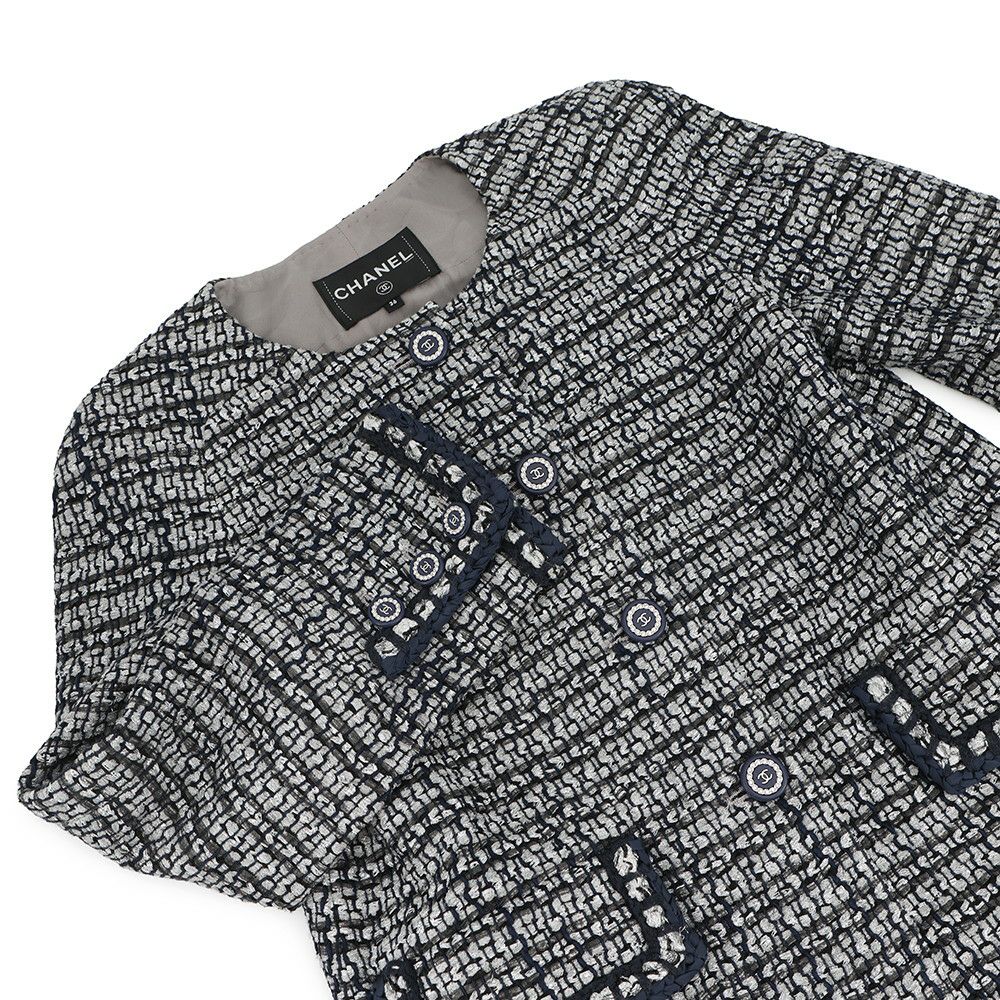 シャネル ジャケット ノーカラー ツイード ココマーク レディースサイズ36 P60886 CHANEL アウター セール品