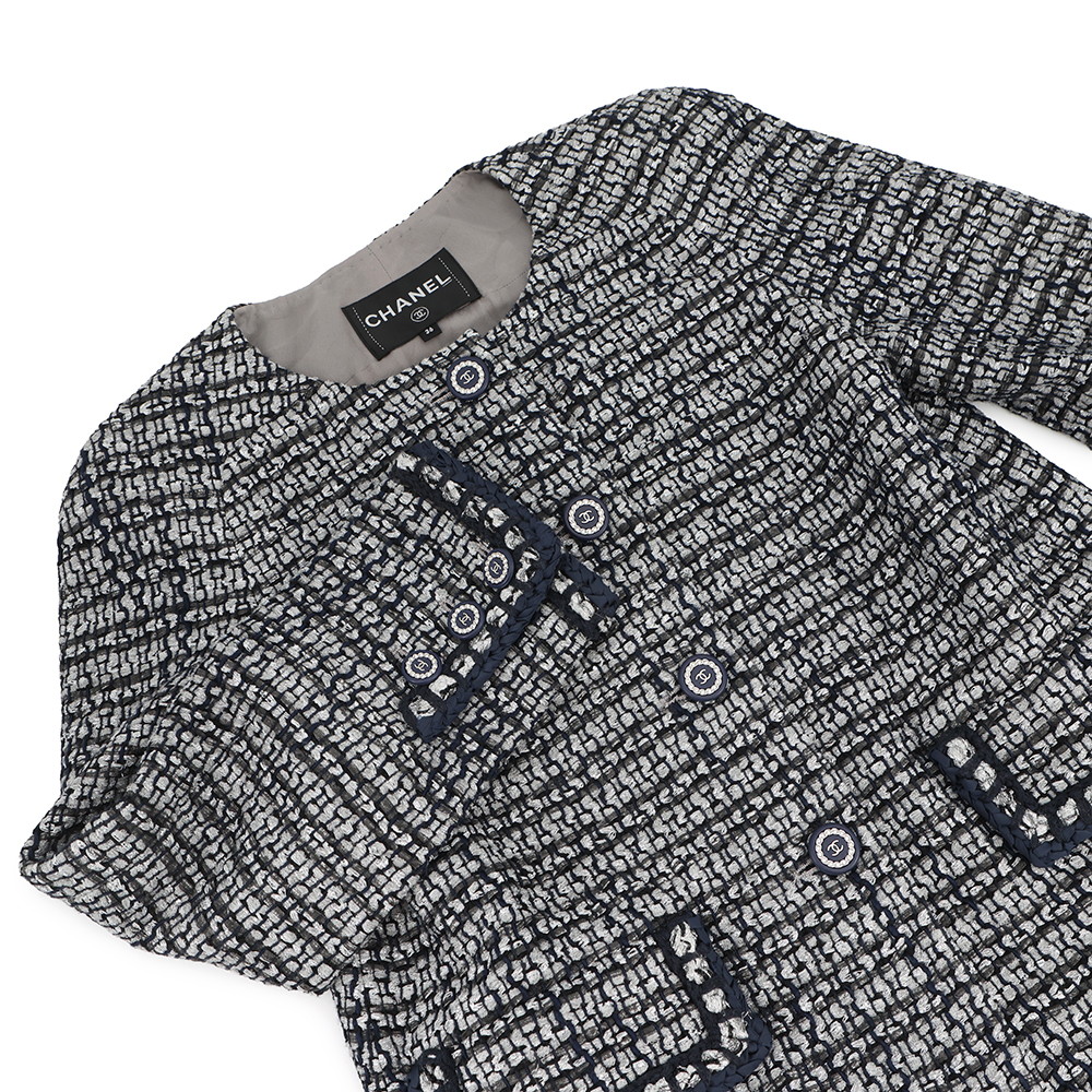 シャネル ジャケット ノーカラー ツイード ココマーク レディースサイズ36 P60886 CHANEL アウター セール品