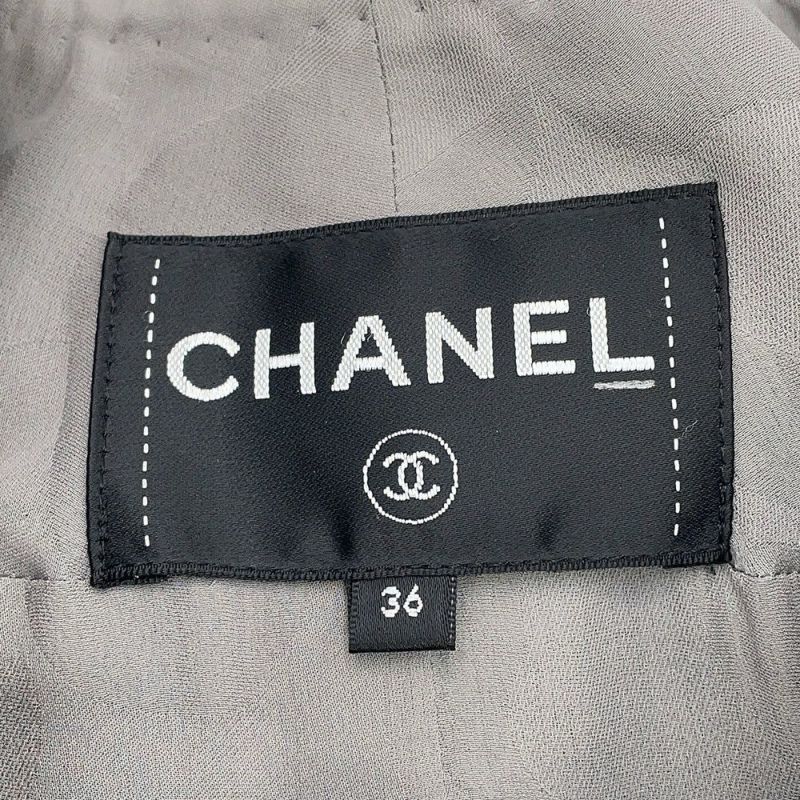 シャネル ジャケット ノーカラー ツイード ココマーク レディースサイズ36 P60886 CHANEL アウター セール品