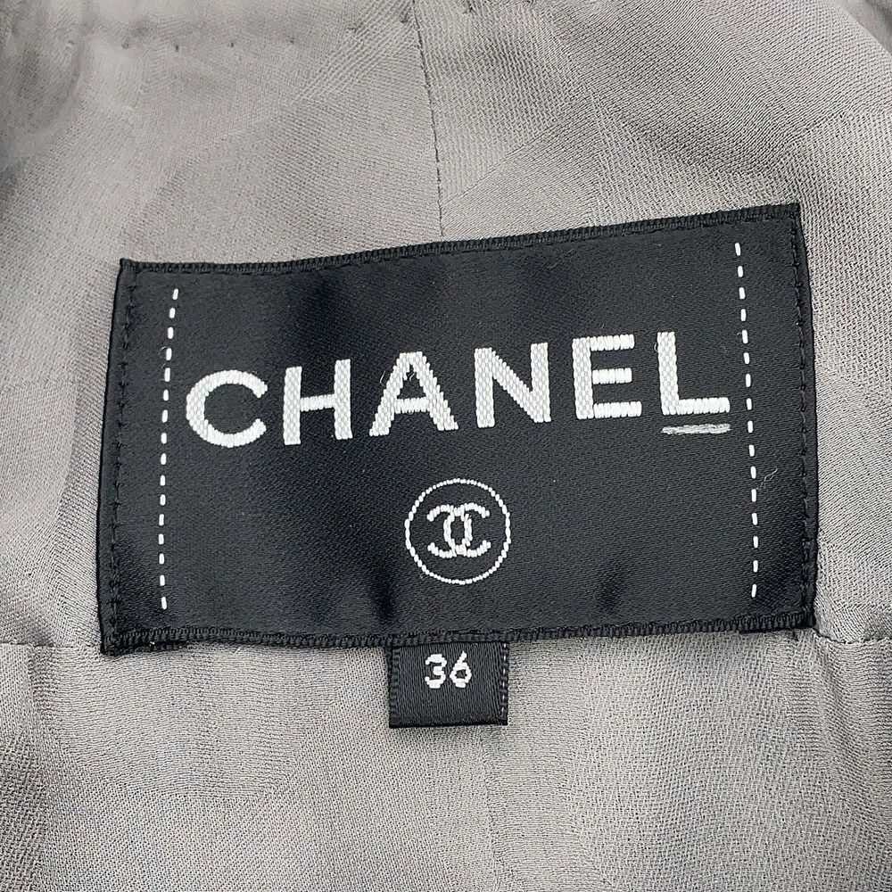 シャネル ジャケット ノーカラー ツイード ココマーク レディースサイズ36 P60886 CHANEL アウター セール品