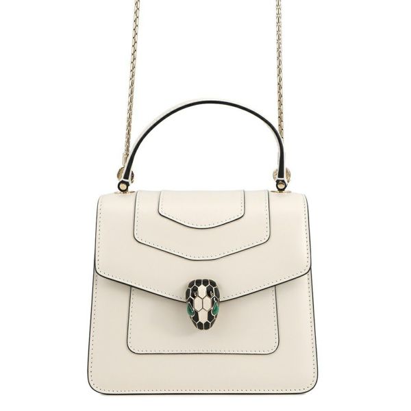 ブルガリ ハンドバッグ セルペンティ フォーエバー トップハンドル S カーフレザー 29072 BVLGARI 2way 白