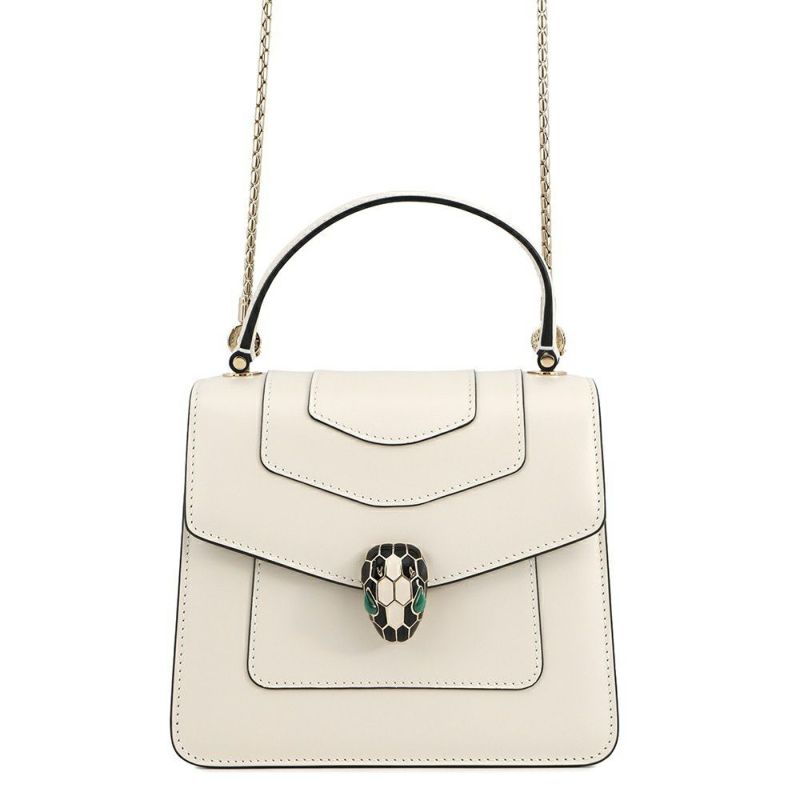 ブルガリ ハンドバッグ セルペンティ フォーエバー トップハンドル S カーフレザー 29072 BVLGARI 2way 白