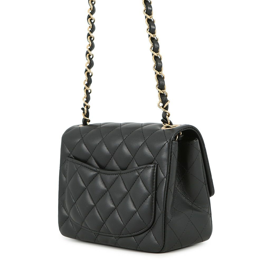 シャネル チェーンショルダーバッグ マトラッセ ココマーク ラムスキン ミニマトラッセ A35200 CHANEL 黒