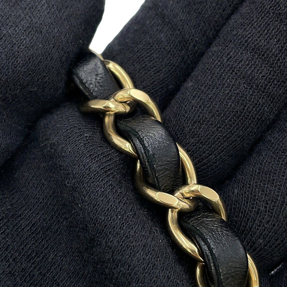 シャネル チェーンショルダーバッグ マトラッセ ココマーク ラムスキン ミニマトラッセ A35200 CHANEL 黒