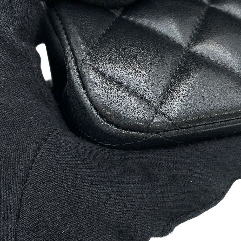 シャネル チェーンショルダーバッグ マトラッセ25 ココマーク ダブルチェーン ラムスキン A01112 CHANEL 黒