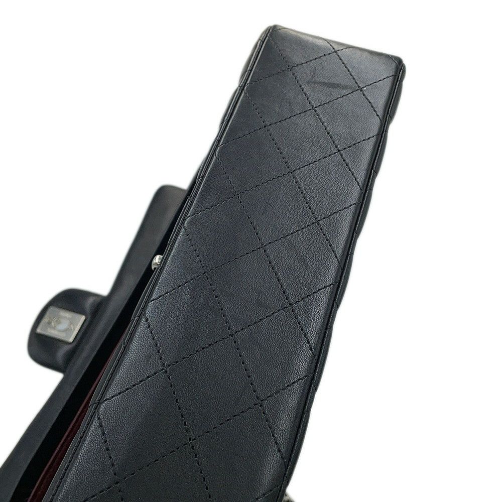 シャネル チェーンショルダーバッグ マトラッセ25 ココマーク ダブルチェーン ラムスキン A01112 CHANEL 黒