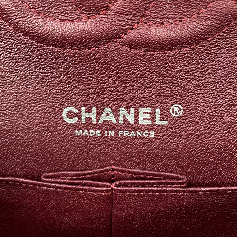 シャネル チェーンショルダーバッグ マトラッセ25 ココマーク ダブルチェーン ラムスキン A01112 CHANEL 黒