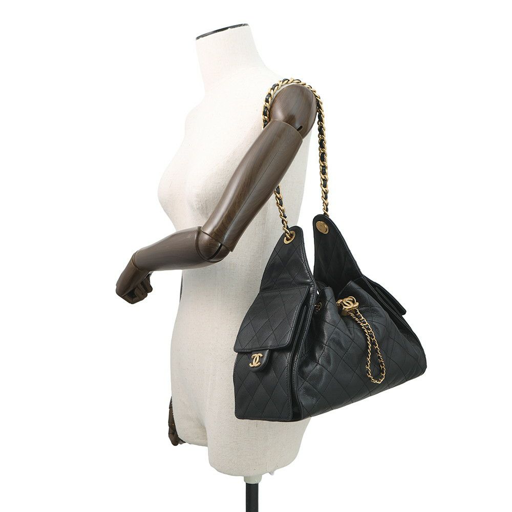シャネル チェーンショルダーバッグ ココマーク CHANEL25 スモール キャビアスキン AS5293 CHANEL 黒