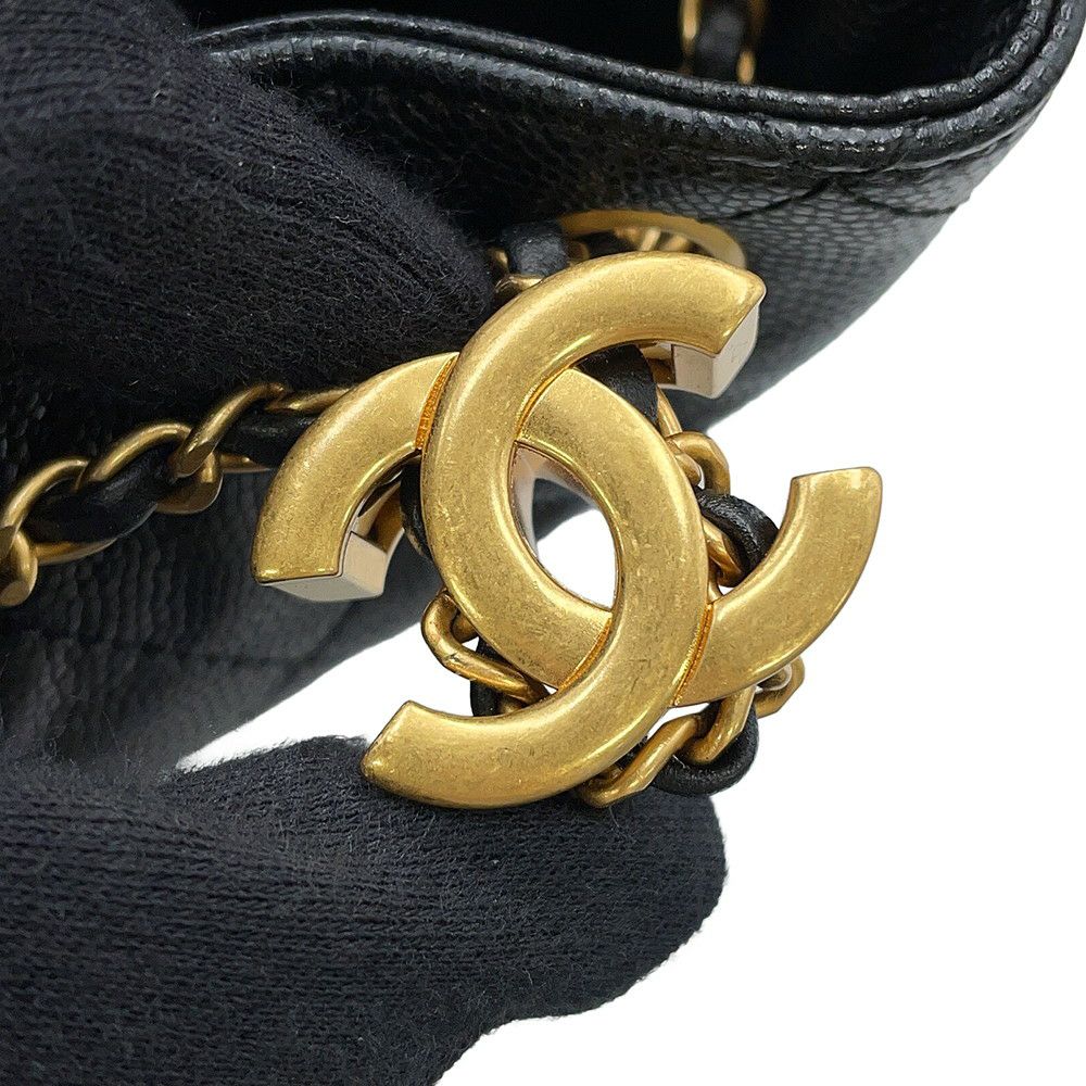シャネル チェーンショルダーバッグ ココマーク CHANEL25 スモール キャビアスキン AS5293 CHANEL 黒