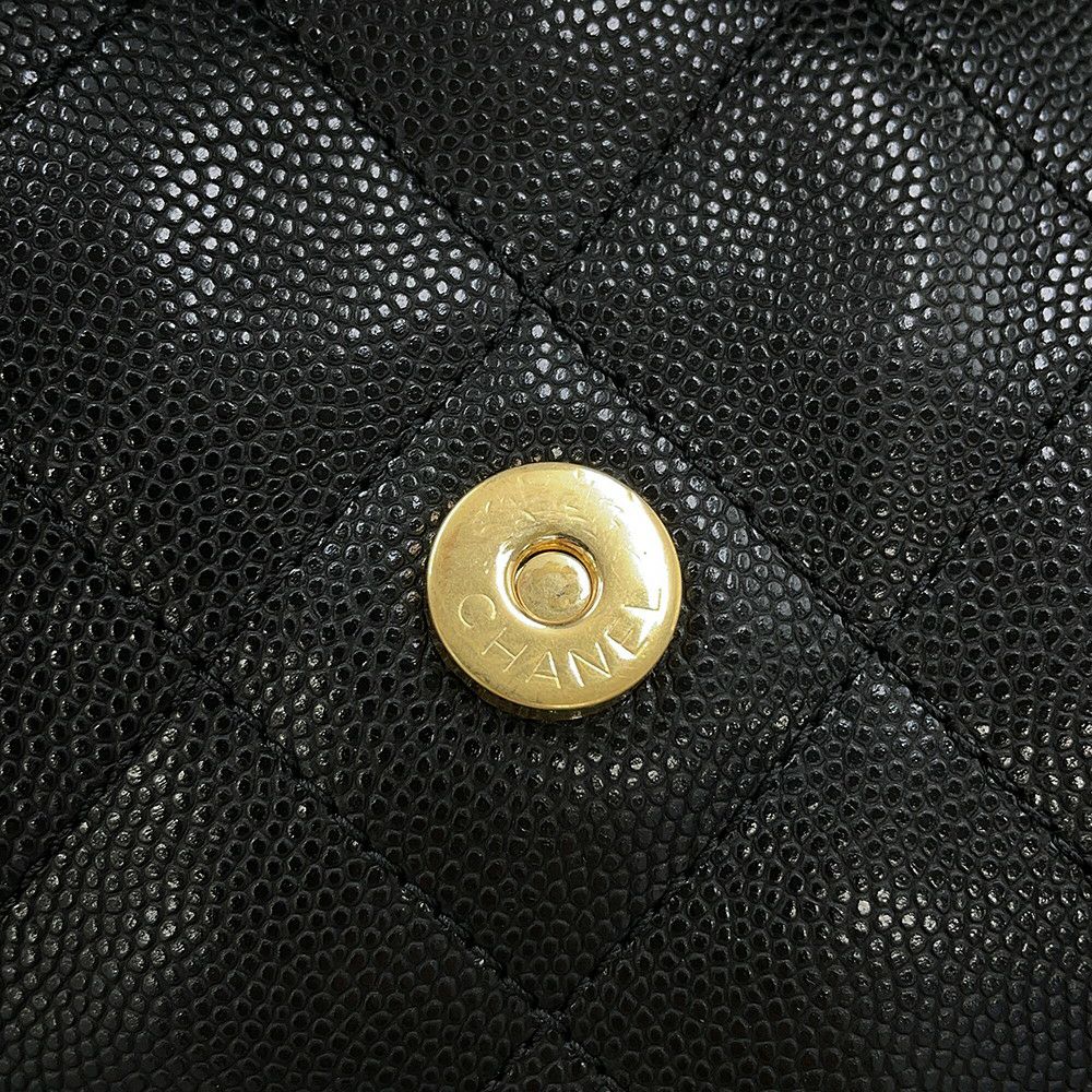 シャネル チェーンショルダーバッグ ココマーク CHANEL25 スモール キャビアスキン AS5293 CHANEL 黒