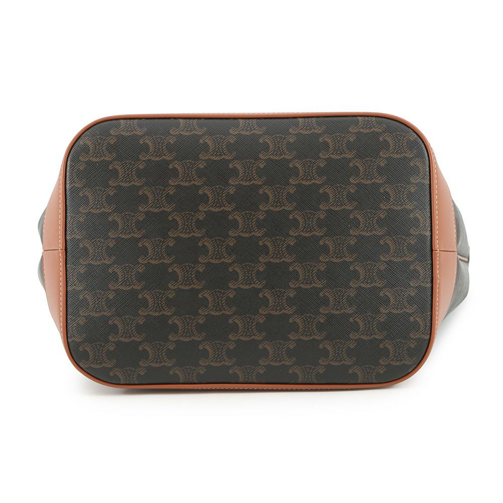 セリーヌ ショルダーバッグ トリオンフ ミディアム バケット PVC 191132 CELINE ブラウン