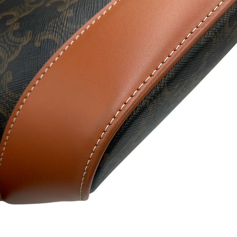 セリーヌ ショルダーバッグ トリオンフ ミディアム バケット PVC 191132 CELINE ブラウン