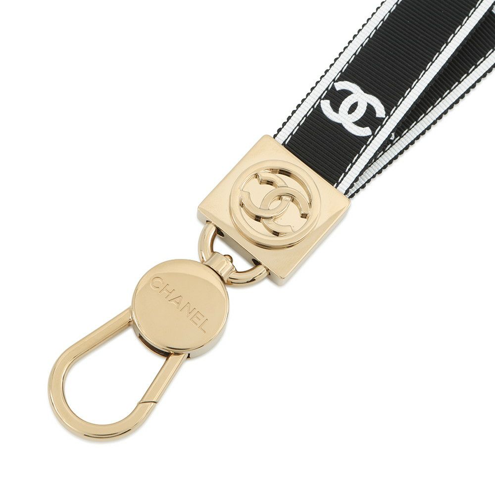 シャネル ネックストラップ ココマーク ロゴ キャンバス B 25P AAA911 CHANEL ストラップ 黒