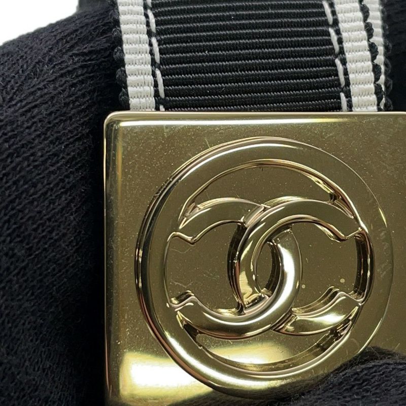 シャネル ネックストラップ ココマーク ロゴ キャンバス B 25P AAA911 CHANEL ストラップ 黒