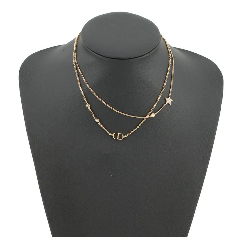 クリスチャン・ディオール ネックレス Petit CD ダブル ネックレス ラインストーン N1155PMTCY_D301 アクセサリー