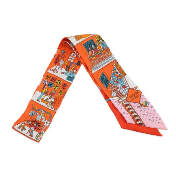 エルメス スカーフ ツイリー メゾンドカレ LA MAISON DES CARRES HERMES HERMES シルク