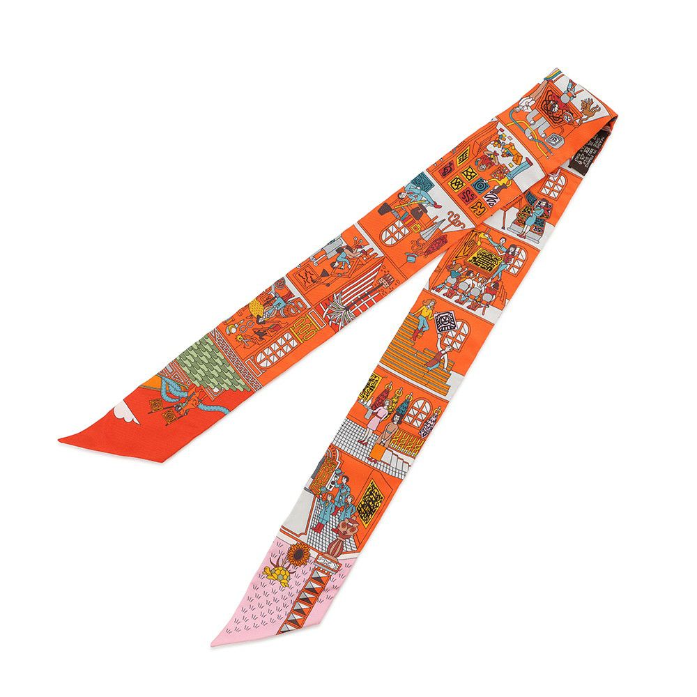 エルメス スカーフ ツイリー メゾンドカレ LA MAISON DES CARRES HERMES HERMES シルク