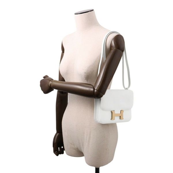 エルメス ミニ コンスタンス3 ミロワール ニューホワイト/ゴールド金具 エバーカラー B刻印 白