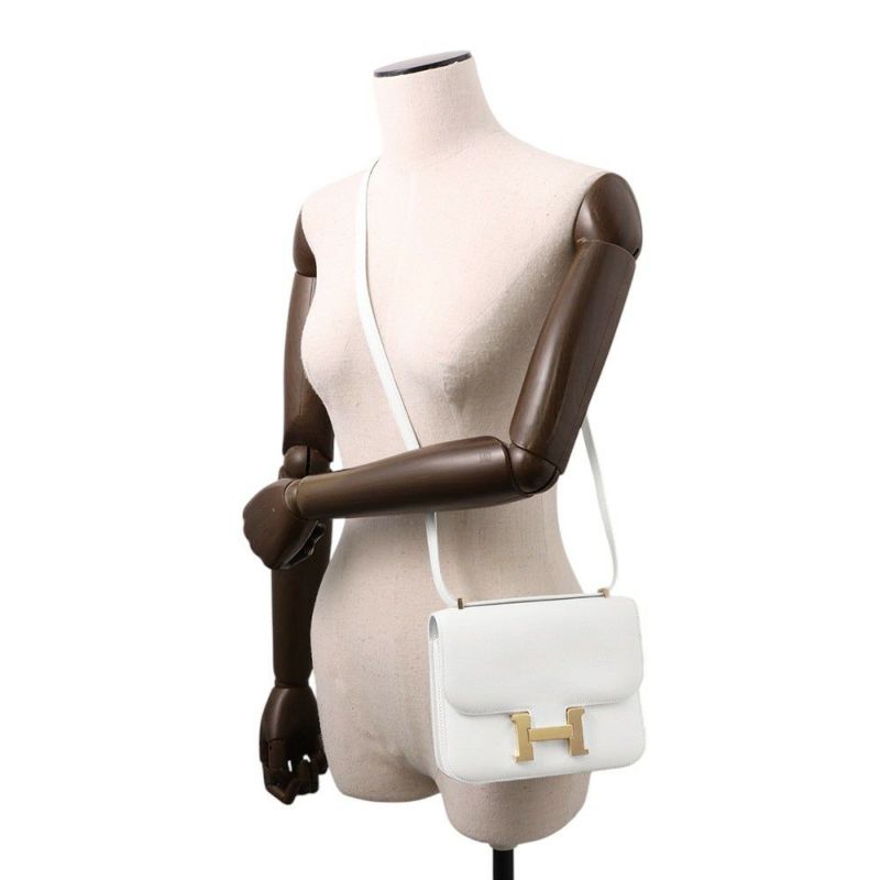 エルメス ミニ コンスタンス3 ミロワール ニューホワイト/ゴールド金具 エバーカラー B刻印 白